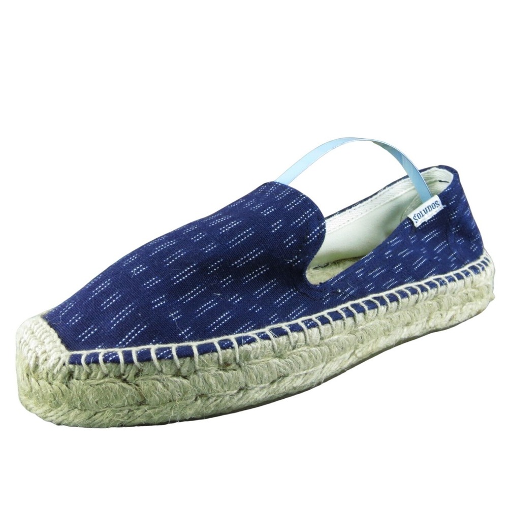 Soludos  Women Flat Shoes Blue Fabric Slip On‎ Size 8 Medium